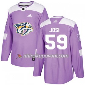 Nashville Predators Dresy Roman Josi 59 Adidas 2017-2018 Nachová Fights Cancer Practice Authentic - Pánské